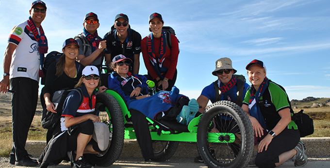 Lia Sintras and team on mount Kosci Lia Sintras and team on mount Kosci