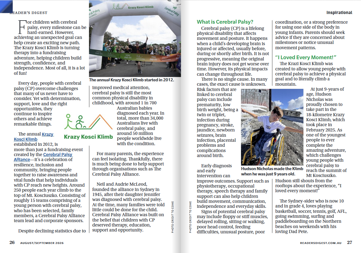 Double spread magazine pages